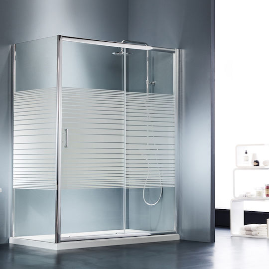 Starlet Slider Divider de verandă Duș cu Glisare Ușă 90x180cm Dungi Starlet Slider Divider de verandă Duș cu Glisare Ușă 90x180cm Dungi