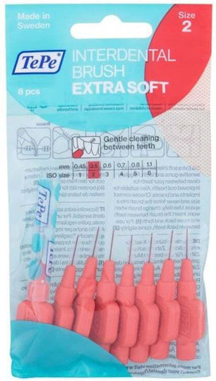 TePe Extra Soft Μεσοδόντια Βουρτσάκια 0.5mm Ροζ 8τμχ