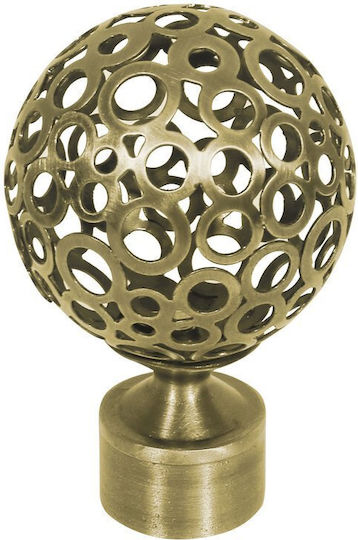 Das Home 2506 Дървени краища за завеси от Метал Brass 2бр
