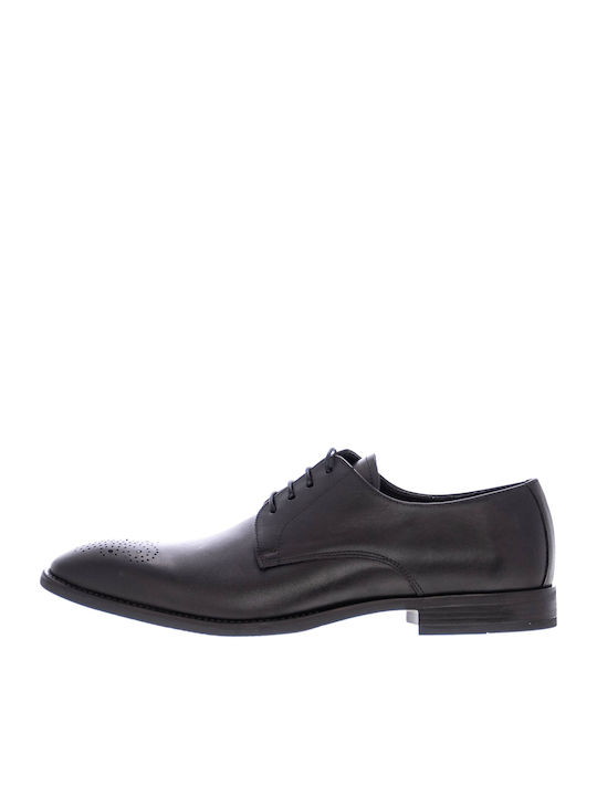 Mortoglou Men's Leather Dress Shoes Black