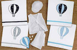 Christening Oilcloths Set White with Hot Air Balloon Theme