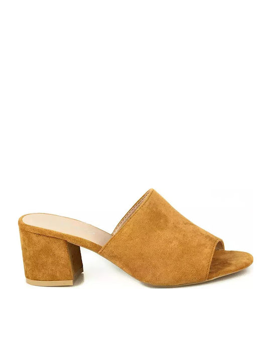 To Be Yourself Leather Mules Tabac Brown 1101-KH