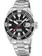 Festina Divers Herrenuhr 41mm Batterie mit Silber Metallarmband