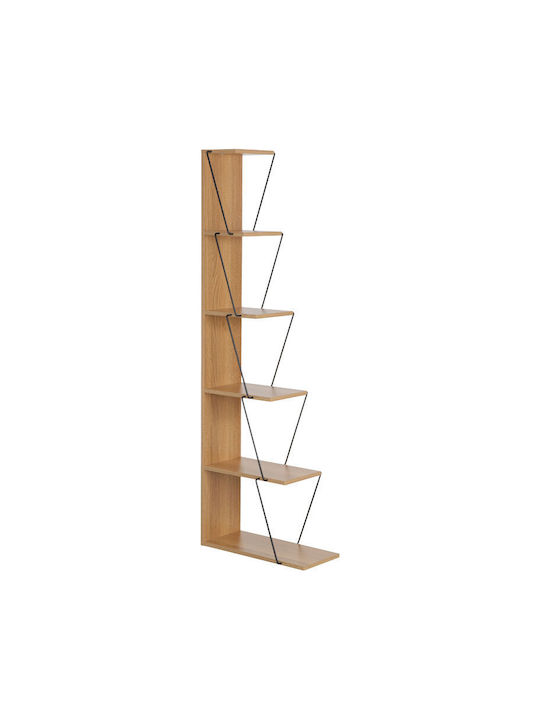 Bookcase Mini Tars Sonoma-black 50x22x150cm