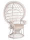 Outdoor Armchair Bamboo Royal Peacock White with Cushion 114x72x150cm