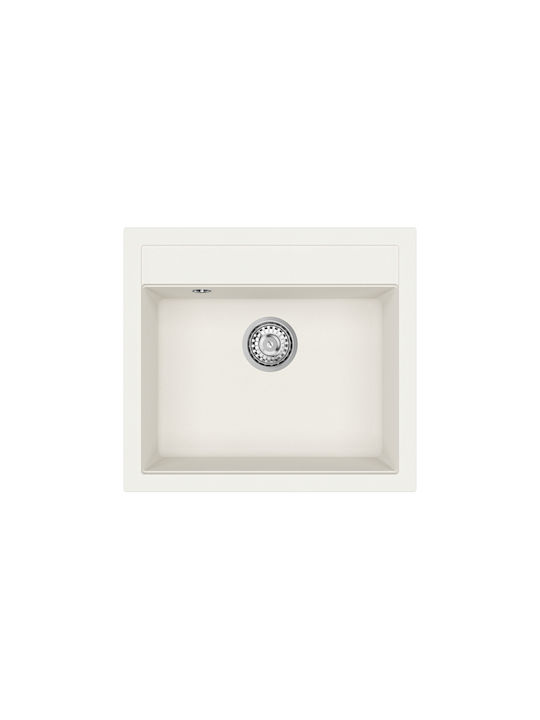 Quadro SQQ100 Drop-In Küchenspüle aus Synthetischem Granit M56xB51cm Weiß