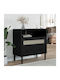 Sideboard made of Solid Wood with Drawers Black 80x40x80cm