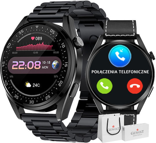 Giewont 450-2 Smartwatch με Παλμογράφο (Μαύρο)
