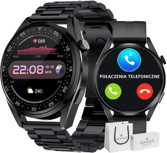 Giewont 450-1 Smartwatch με Παλμογράφο (Μαύρο)