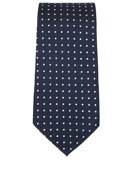 Vardas Men's Tie Silk Printed in Navy Blue Color