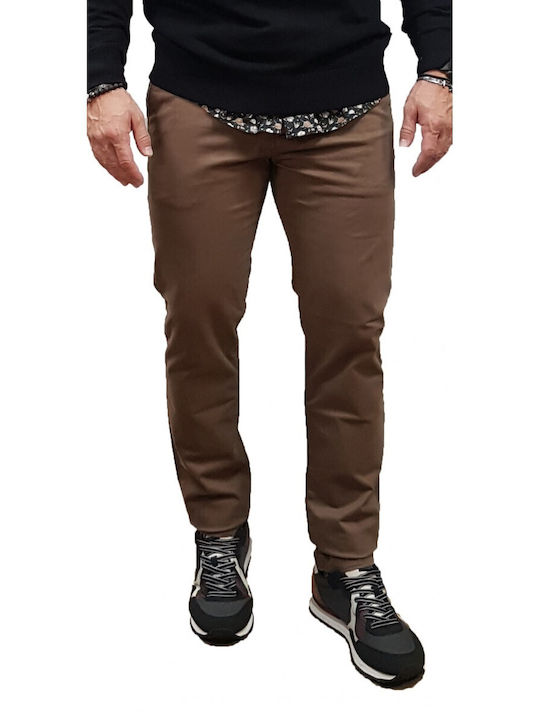 Brokers Jeans Ανδρικό Παντελόνι Chino σε Slim Εφαρμογή Brown