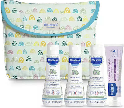 Mustela Σετ Περιποίησης Care Set Body milk 100 ml, Bath gel 100 ml, Cleansing water 100 ml, Balm cream 50 ml & Toiletry Bag 5pcs