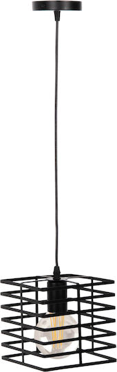 HomeMarkt Black Pendant Ceiling Light with E27 Socket 16x16x124cm
