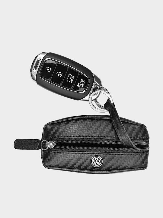 Volkswagen Leder Schlüsselhalter Schwarz