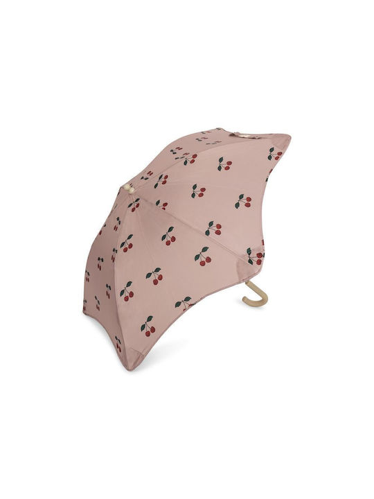 Konges Slojd Umbrelă pentru copii Curved Handle Pink cu diametrul de 69cm.