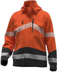 Safety Jogger Ανδρικό Μπουφάν Εργασίας Ανακλαστικό Softshell με Κουκούλα Πορτοκαλί