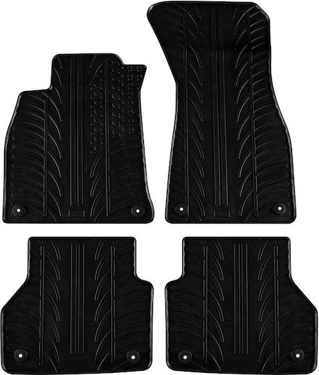 Apesan Set of Front and Rear Mats 4pcs for Citroen C8 Audi A6 Black
