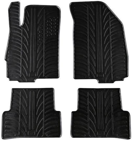 Apesan Satz Vorder- und Hintermatten 4Stück aus Gummi für Chevrolet Aveo 2011+ Schwarz