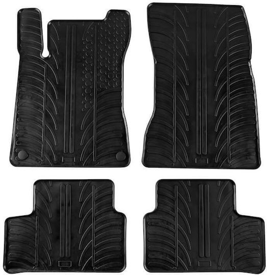 Apesan Set of Front and Rear Mats 4pcs for Mercedes-Benz A Class / B Class 2018+ Black