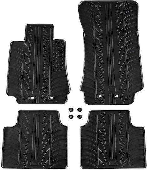Apesan Set of Front and Rear Mats 4pcs for Alfa Romeo Giulia 2016+ Black