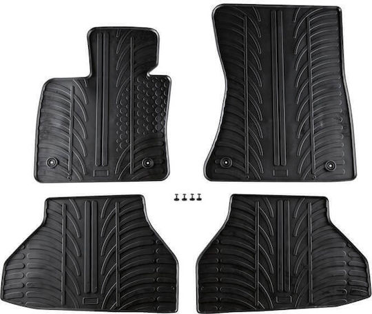 Apesan Set of Front and Rear Mats 4pcs for BMW X6 2008-2014 Black