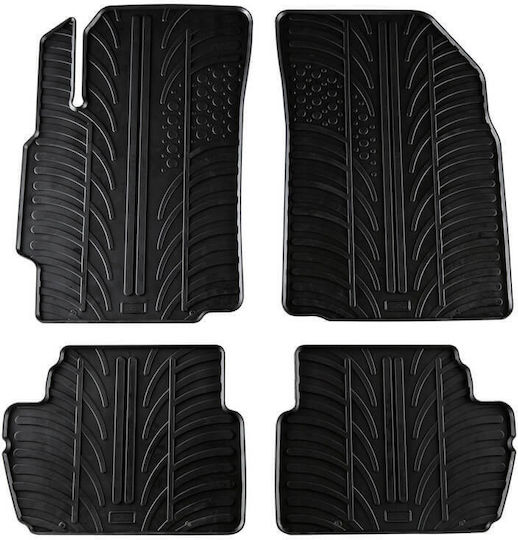 Apesan Set of Front and Rear Mats 4pcs for Chevrolet Spark 2010-2015 Black