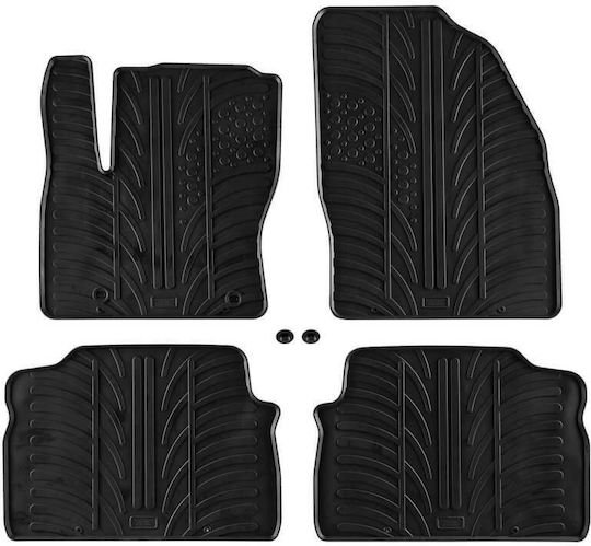 Apesan Set of Front and Rear Mats 4pcs for Ford C-Max Black