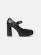 InShoes Black Heels with Strap