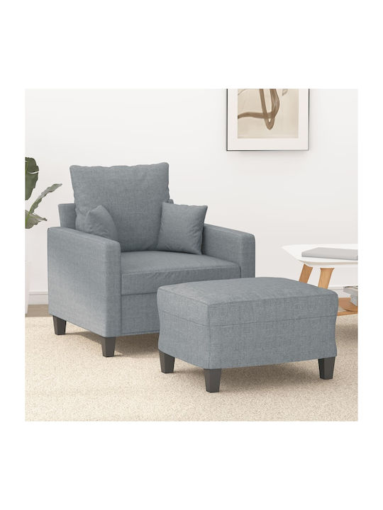 Sessel mit Fußhocker Light Grey 78x77x80cm