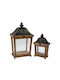 InTheBox Tabletop Wooden Lanterns Set 2pcs