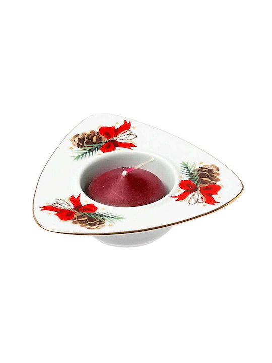 Cryspo Trio Crăciun Ceramic Suport pentru lumânare Alb Christmas Magic