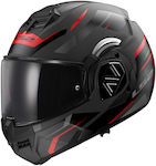 LS2 FF906 Advant Modular Helmet with Pinlock and Sun Visor ECE 22.06 1650gr Kuka Matt Black Red