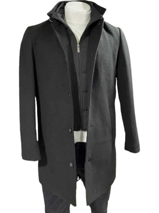 Sogo Men's Half Coat Black 23530-723-091