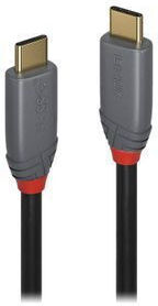 Lindy Anthra Line USB 2.0 Cable USB-C male - USB-C 100W PD Μαύρο 1.5m 36902