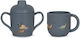 Konges Slojd Baby Cup Dino made of Silicone Blue