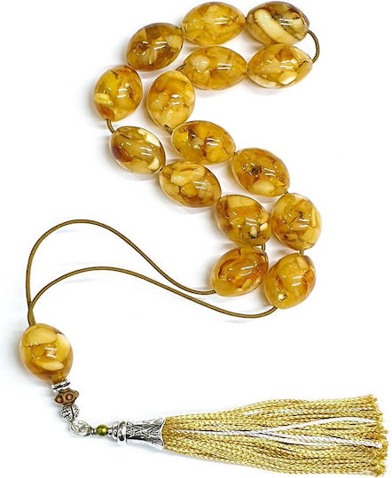 Roloi Komboloi Amber Worry Beads Yellow 40cm