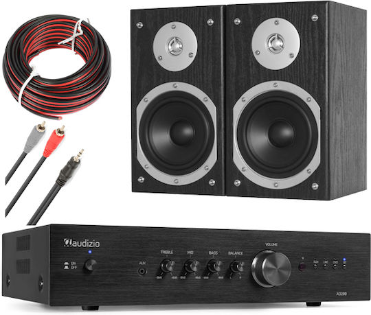 Audizio Пълен комплект за домашно кино AD200B + Fenton SHFB55B (Двойка) 200W Черно