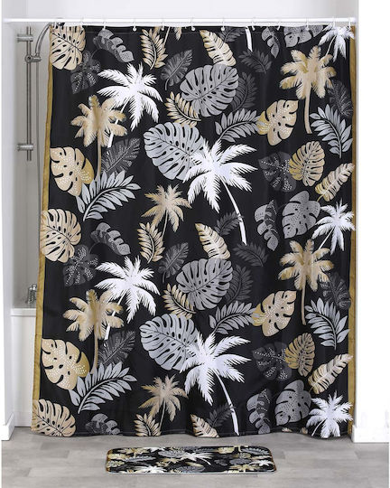 Eurocasa Duschvorhang Stoff 180x200cm Schwarz