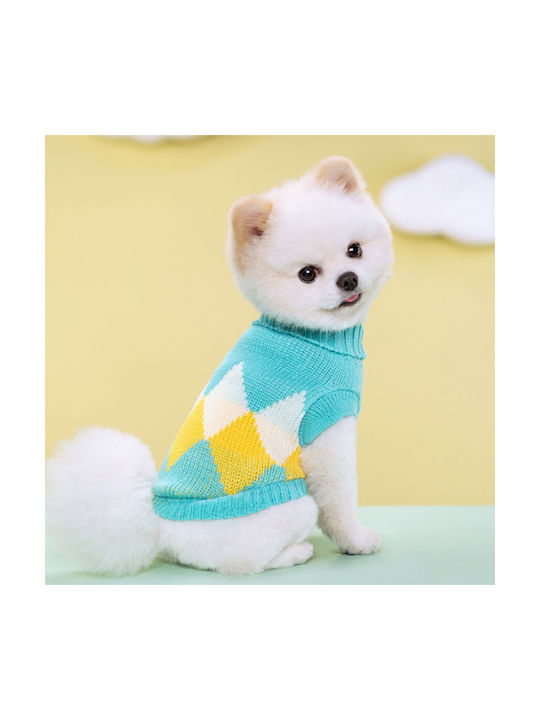 Animal Strickpullover Hund in Türkis Farbe 20cm.
