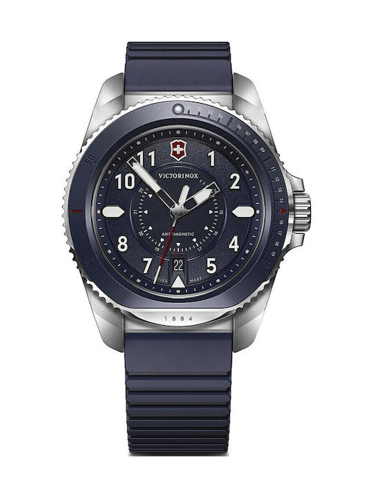 Victorinox Journey 1884 Men's Watch Battery with Blue Rubber Strap