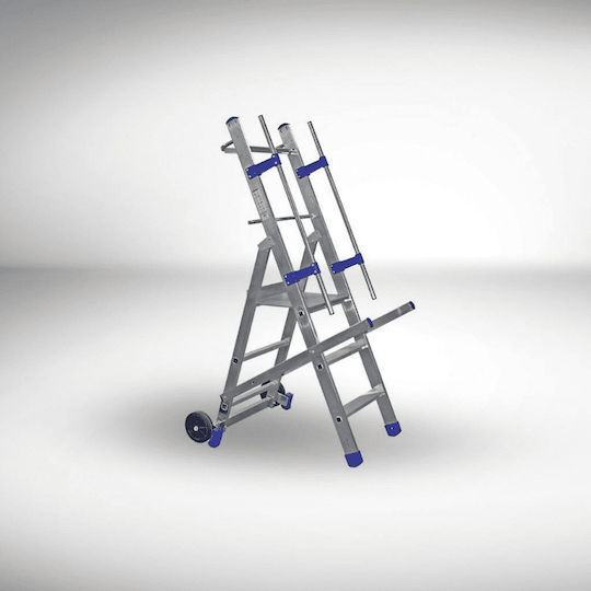 Pankoskal Industrial Wheeled With Handrail Ladder Aluminum with 6+1 Steps 300cm