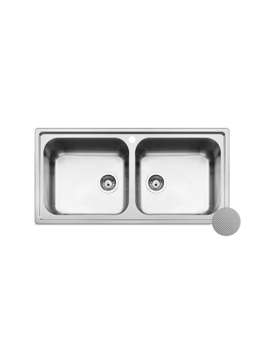 Apell Drop-In Sink Inox Matte W100xD50cm Silver