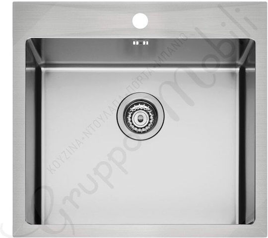 Fortinox Drawn Ένθετος Νεροχύτης Inox Brushed Μ55xΠ50.5cm Ασημί