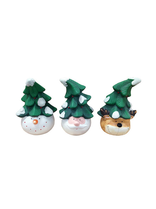 ArteLibre Christmas Ceramic Figure SNowman Height 15.5cm