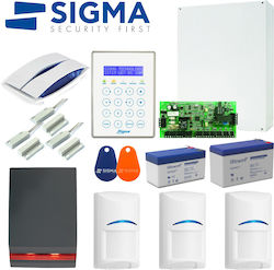 Sigma Security Autonomous Alarm System with 3 Motion Detectors , 3 Door Sensors , 2 Sirens , 2 Tags , Hub and Keyboard