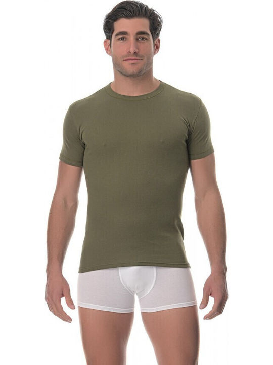 Lido Underwear Men's Undershirt Short-sleeved in Green Color