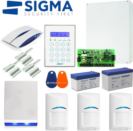 Sigma Security Set Apollo 32-Dione Blue: Πλήρες Σύστημα Συναγερμού με Κέντρο Apollo Plus