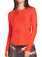 Lucky In Love Women's Sport Blouse Long Sleeve Fast Drying Red