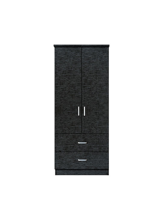 Ușă dublă Dulap de Haine Swallowtail Negru 80x50x180cm