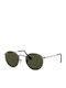 Ray Ban Round Metal Unisex Sunglasses with Gray Metal Frame and Green Lens RB3447 029